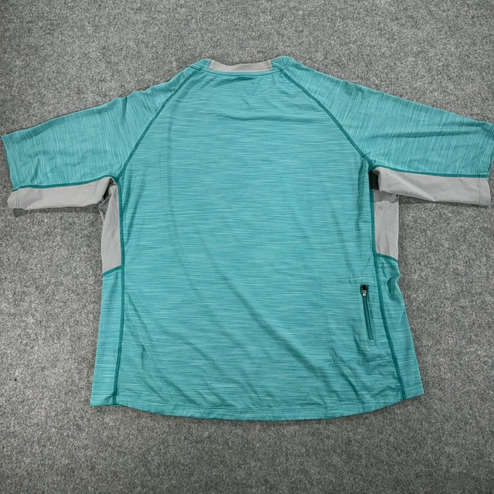 Coolibar Mens XL Ultimate Rash Guard Teal Blue UPF 50+ Swim Shirt